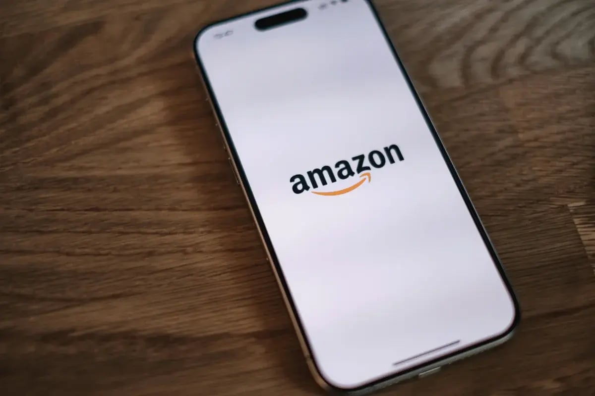 Amazon shopping app open on smartphone screen.